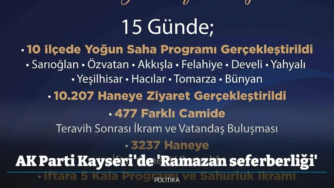 AK Parti Kayseri'de 'Ramazan seferberliği'