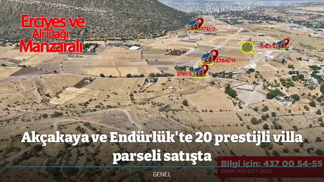 Akçakaya ve Endürlük'te 20 prestijli villa parseli satışta
