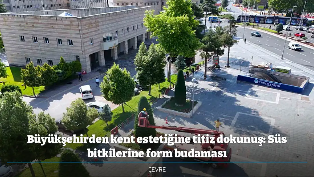 Büyükşehirden kent estetiğine titiz dokunuş: Süs bitkilerine form budaması