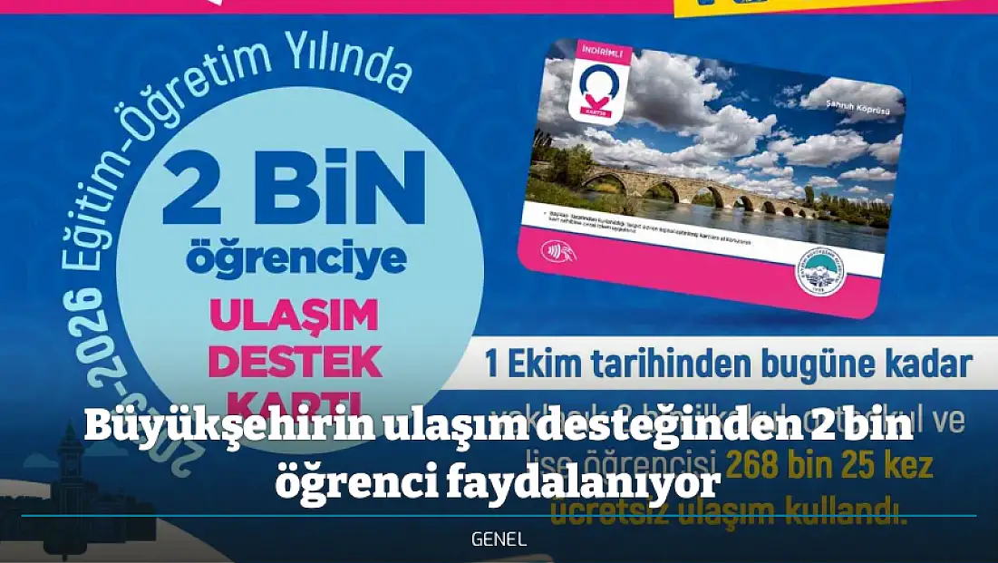 Büyükşehirin ulaşım desteğinden 2 bin öğrenci faydalanıyor