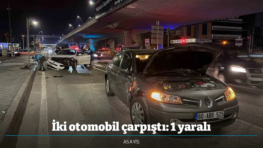 İki otomobil çarpıştı: 1 yaralı
