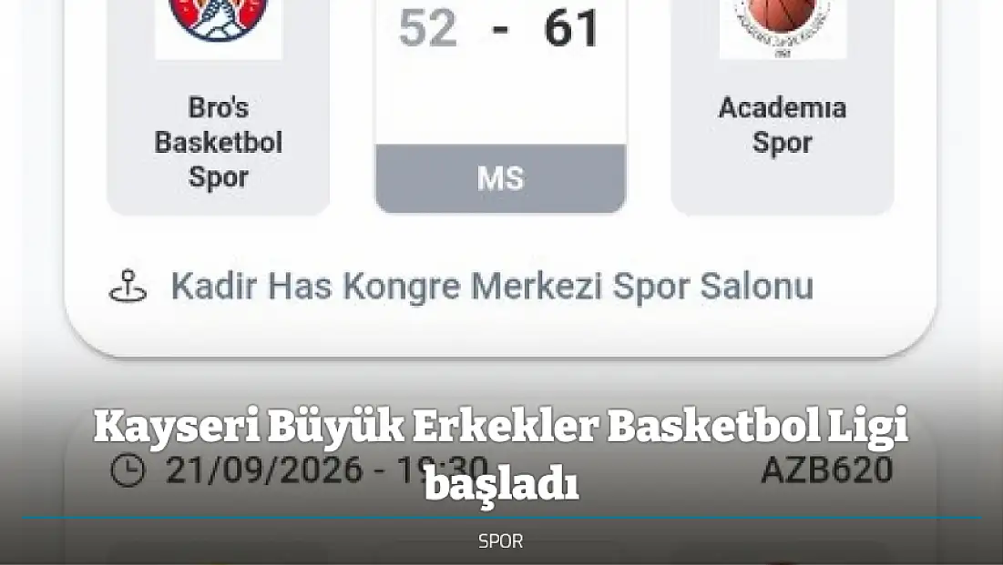 Kayseri Büyük Erkekler Basketbol Ligi başladı