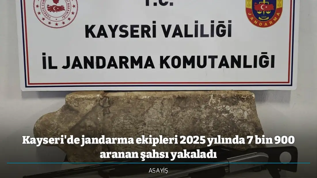 Kayseri'de jandarma ekipleri 2025 yılında 7 bin 900 aranan şahsı yakaladı