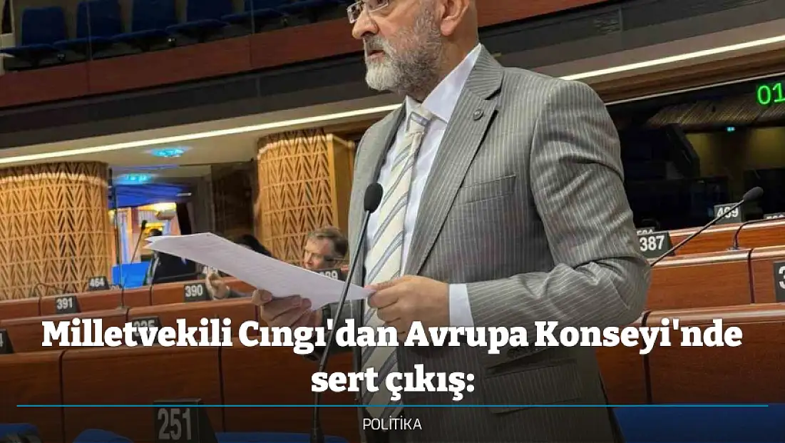 Milletvekili Cıngı'dan Avrupa Konseyi'nde sert çıkış: