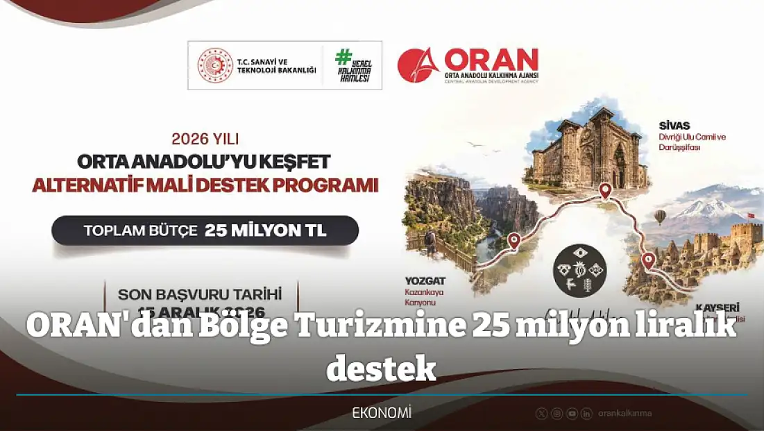 ORAN'dan Bölge Turizmine 25 milyon liralık destek