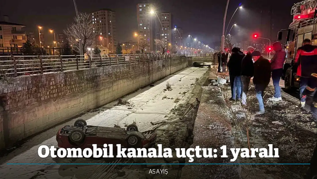 Otomobil kanala uçtu: 1 yaralı