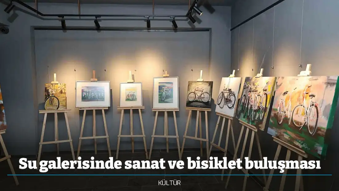 Su galerisinde sanat ve bisiklet buluşması