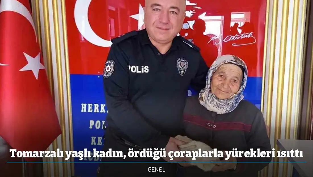 Tomarzalı yaşlı kadın, ördüğü çoraplarla yürekleri ısıttı