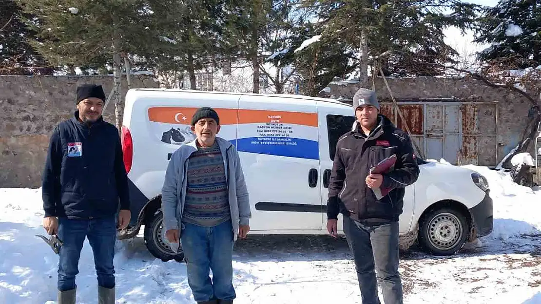 Damızlık Birliği personelini kar durdurmadı, hizmetler devam etti