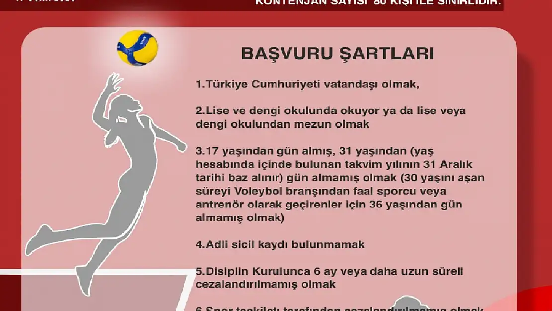 Kayseri'de voleybol hakem kursu başvuruları sürüyor