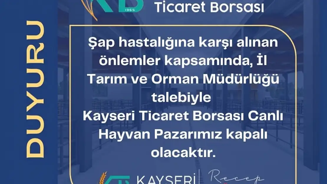 KTB Canlı Hayvan Pazarı'nda 'şap hastalığı' önlemi