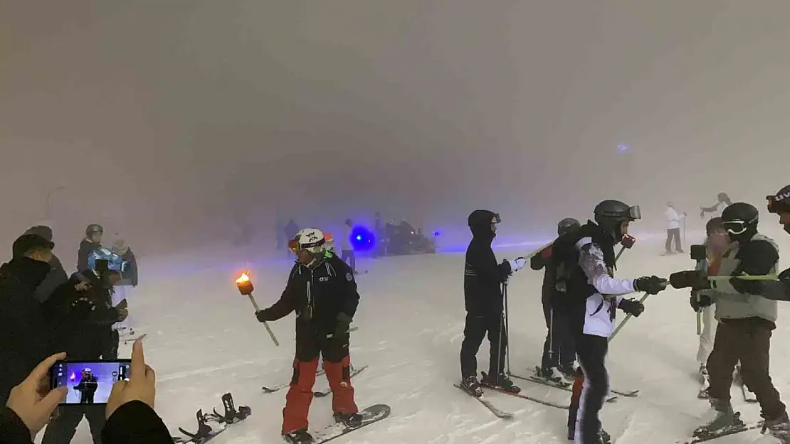 Yeni yıl coşkusunu Erciyes'te yaşadılar