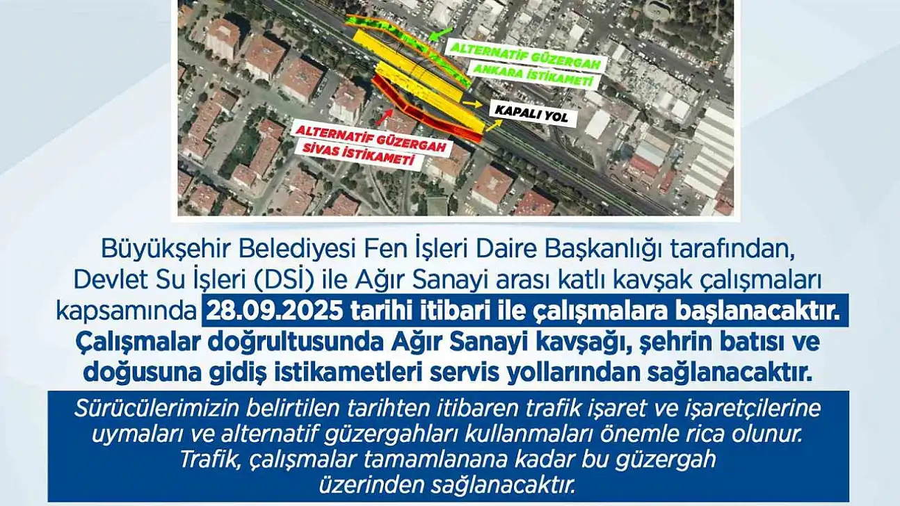 Büyükşehirden sürücülere 'alternatif yol' uyarısı