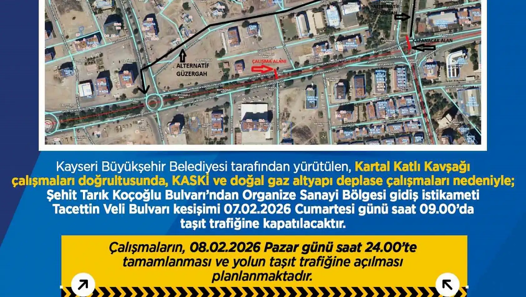 Büyükşehirden sürücülere yol uyarısı