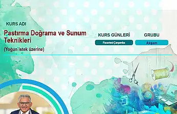 AB tescilli Kayseri pastırması için özel kurs