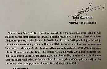 İsmail Özdemir'den şeker fabrikalarının sorunları hakkında soru önergesi