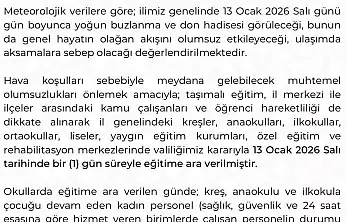 Kayseri'de eğitime 1 gün ara verildi