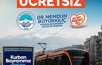 Kayseri'de tramvaylar bayramda ücretsiz