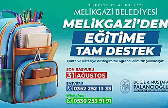 Melikgazi Belediyesi'nden öğrencilere kırtasiye desteği