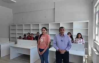 Öğrenci dostu büyükşehir, Akkışla'da İlkokul Kütüphanesi'ni dizayn etti