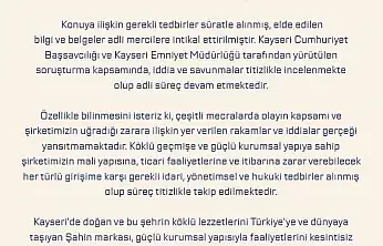 Şahin Sucukları'ndan usulsüzlük iddialarına açıklama: 'Süreç titizlikle takip ediliyor'