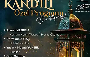 Talas'ta Mevlid Kandili özel programı