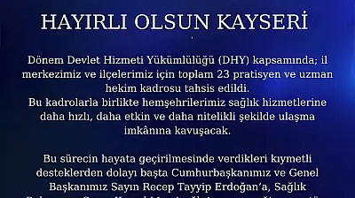 Kayseri'ye 23 hekim kadrosu