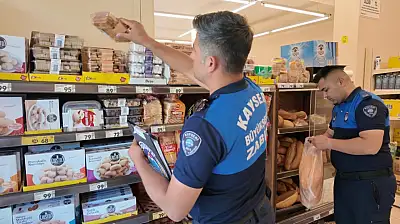 Kayseri zabıtasından zincir marketlere denetim