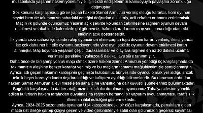 Kocasinan Şimşekspor'dan sert açıklama: 'Bu hakemi maçlarımıza istemiyoruz'
