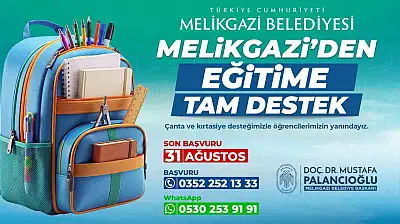 Melikgazi Belediyesi'nden öğrencilere kırtasiye desteği