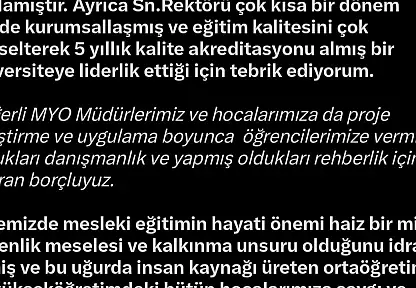 AK Partili Cıngı'dan KAYÜ yönetimi ve öğrencilerine Start-Up teşekkürü