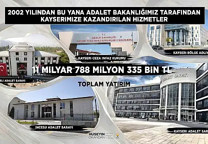 Başkan Okandan: 'Kayseri'mize adalet yatırımları güçlenerek devam ediyor'