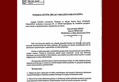 MHP'li Ersoy, kokpit ve kabin ekiplerinin yeşil pasaport talebini TBMM gündemine taşıdı