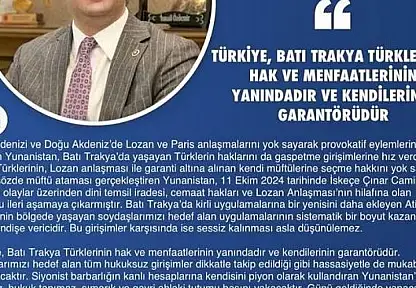 MHP'li Özdemir: 'Türkiye, Batı Trakya Türklerinin hak ve menfaatlerinin yanındadır ve garantörüdür'