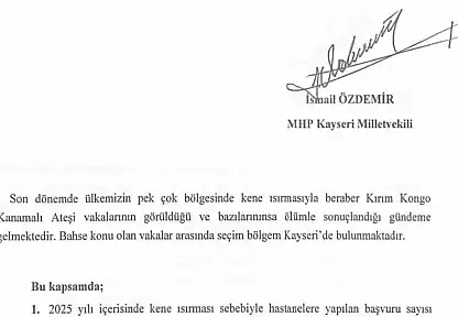 MHP'li Özdemir'den kene ısırığına soru önergesi