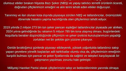 İsmail Özdemir: 'MHP olarak çiftçilerimizin talep ve beklentilerinin yanında olmaya devam edeceğiz'