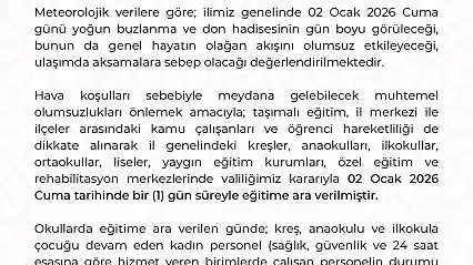 Kayseri'de eğitime kar engeli