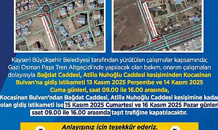 Büyükşehir Belediyesi'nden sürücülere 'onarım çalışması' uyarısı