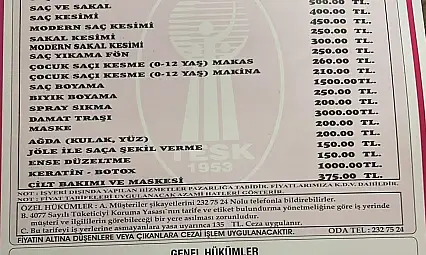 Kayseri'de berber ücretlerine zam