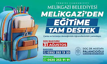 Melikgazi Belediyesi'nden öğrencilere kırtasiye desteği