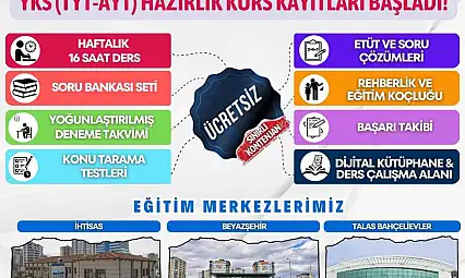 Ücretsiz YKS kurs kayıtları başladı