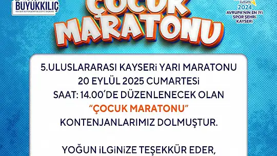 5. Uluslararası Kayseri Yarı Maratonu'na sayılı günler kaldı