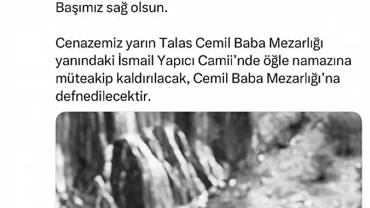 Başkan Büyükkılıç'ın acı günü