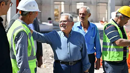 Başkan Büyükkılıç'tan Eğribucak'taki yeni itfaiye binasının inşaatına yerinde inceleme