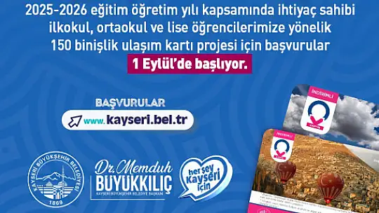 Başkan Büyükkılıç'tan müjde: Öğrencilere ulaşım kartı desteği