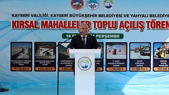 Başkan Büyükkılıç'tan Yahyalı'ya 6 yılda 1 milyar 79 milyon TL yatırım