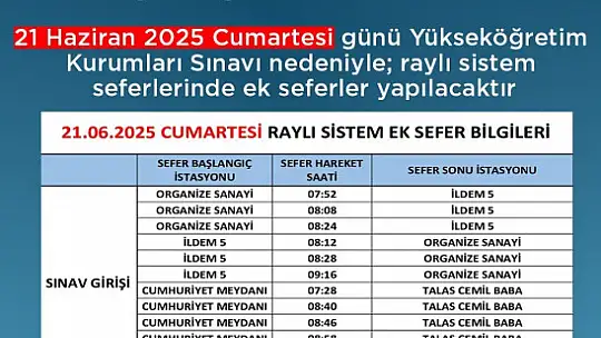 Başkan Büyükkılıç'tan YKS adaylarına 'ücretsiz ulaşım' müjdesi