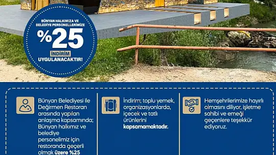 Başkan Metin'den Bünyan halkına indirim jesti