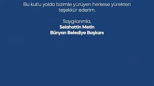 Bünyan Belediyesi borçsuz hale geldi