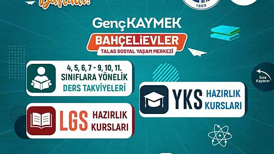 Büyükşehir'in Genç KAYMEK kurslarında yeni dönem kayıtları sürüyor